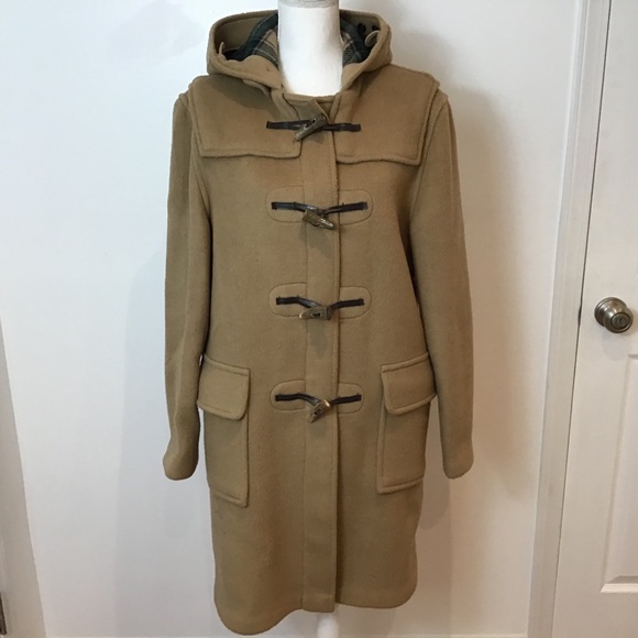 LL BEAN VTG TOGGLE DUFFLE WOOL COAT ENGLAND SZ 14 - Picture 1 of 16